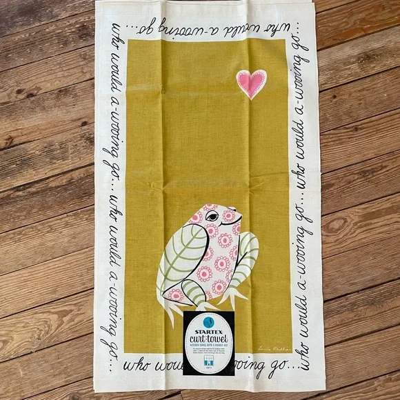 Vintage Startex Frog Print Kitchen Towel Set - Picture 2 of 2